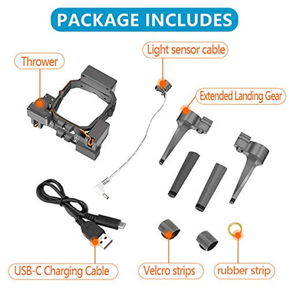 Hanatora Dual Drop Version Payload Airdrop Release Dropping Device for DJI Mavic 2 Pro/Zoom Drone,Air Drop Clip Delivery Transport Dropper System,Fishing Bait Hook