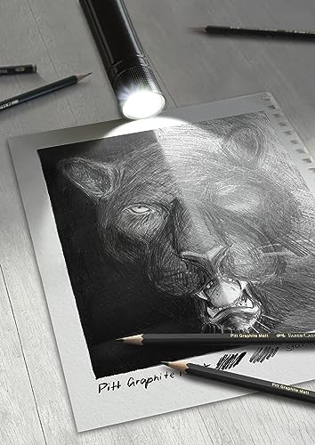 Faber-Castell 3 Count Pitt Graphite Matte Tin - HB, 2B, 4B - Matte Black Graphite Pencils - size: 1 Count (Pack of 1), style: 5-piece HB, 2B, 4B