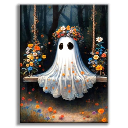 Halloween Ghost Diamond Art Kits for Adults, Diamond Painting for Beginners - color: BLKJDP04