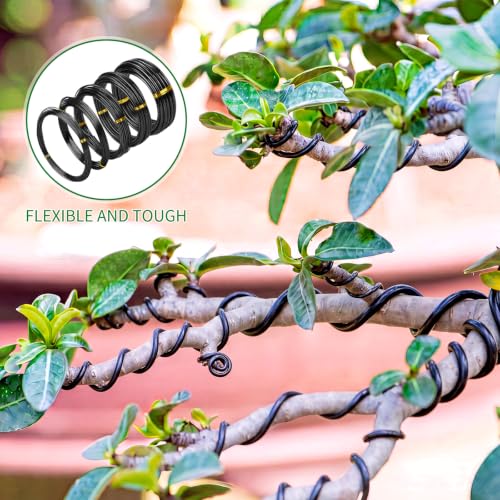 Mudder 5 Roll Bonsai Training Wire Aluminum 1/1.5/2/4/6mm Black - color: Black, size: 1/1.5/2/4/6mm