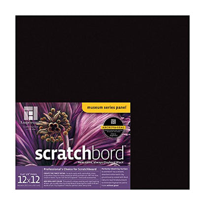 Ampersand Museum Series Scratchbord, 1/8 Inch Depth, 12X12 Inch (CBB122) - size: 12X12