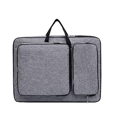 A3 Art Portfolio Carry Case Bag Drawboard Storage Portable Shoulder Tote - color: Grey