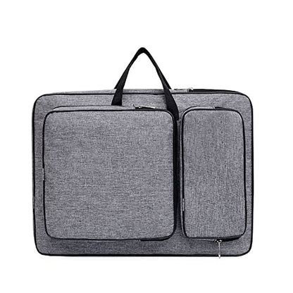 A3 Art Portfolio Carry Case Bag Drawboard Storage Portable Shoulder Tote - color: Grey