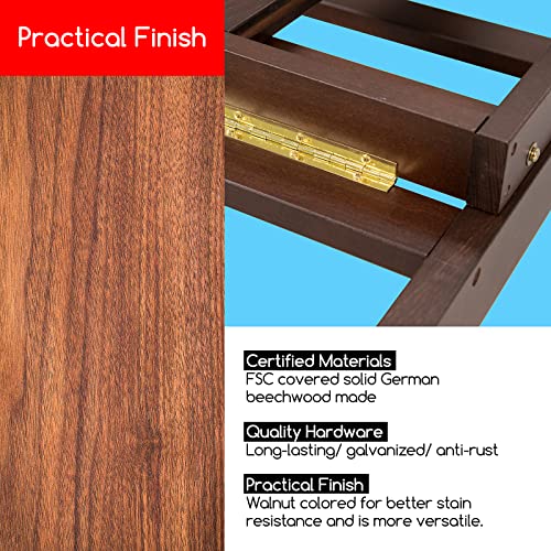 MEEDEN Heavy Duty H‑Frame Easel: Solid Beech Wood Artist Easel for Painting - color: Walnut