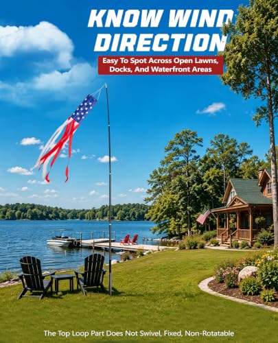 Telescoping Windsock Pole 12 FT with Ground Stake Kit - size: 12 feet- With Ground Stake