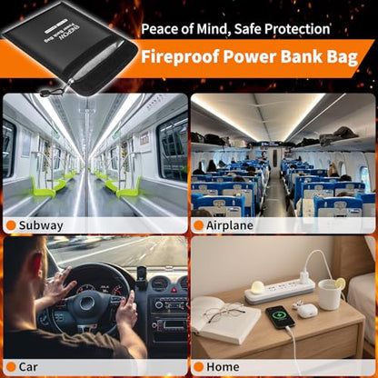 ENGPOW Fireproof Organizer Travel Safe Bag, Portable Electronic Carry Case - size: 9'' x 7''