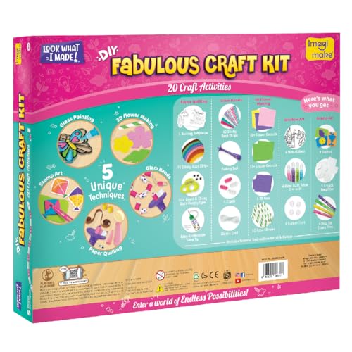 Imagimake Fabulous Craft Kit, 20 Mess-Free Creative Activities for Girls - style: 20 in 1 Craft Kit