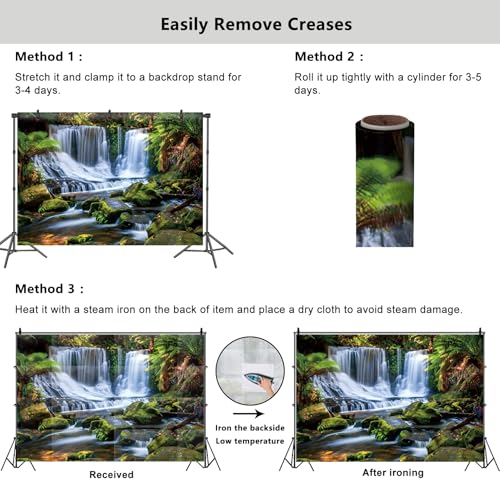 Jungle Waterfall Backdrop 7x5ft Nature Scenery Photography Background - color: Style 3, size: 7ftx5ft