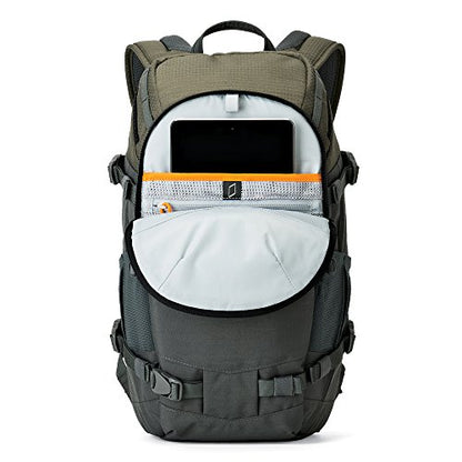 Lowepro LP37014-PWW, Flipside Trek BP 250 AW Backpack for Camera with ActiveZone Suspension System, Tablet Compartment, Grey/Dark Green - size: BP 250