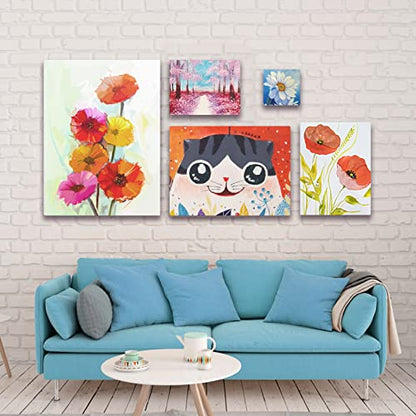 GOTIDEAL 18Pcs Stretched Canvases, Multi Pack 4x4, 5x7, 8x10, 9x12, 11x14 - color: White, size: Multi Pack-18 Pcs