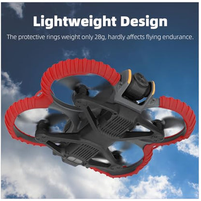 Avata 2 Propeller Guard Protector, Anti-Collision Prop Bumper Silicone Protective Cover Ring for DJI Avata 2 Accessories - color: Black