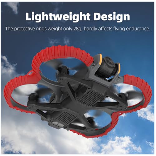 Avata 2 Propeller Guard Protector, Anti-Collision Prop Bumper Silicone Protective Cover Ring for DJI Avata 2 Accessories - color: Red