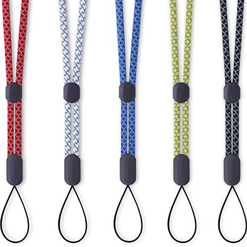 YOUOWO Adjustable Wrist Colored Lanyard Reflective Hand Srap Lanyards 5Pack - color: 5 Pack Reflective Wrist Lanyard