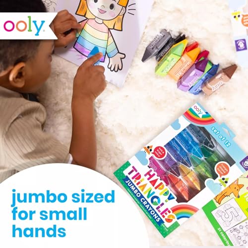 Ooly Jumbo Triangle Crayons for Toddlers, Set of 12 - style: Jumbo Triangle