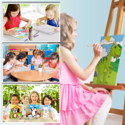 Ctosree 12 Pcs Pre Drawn Canvas for Painting for Kids, 8x10'', Animals - style: Animals