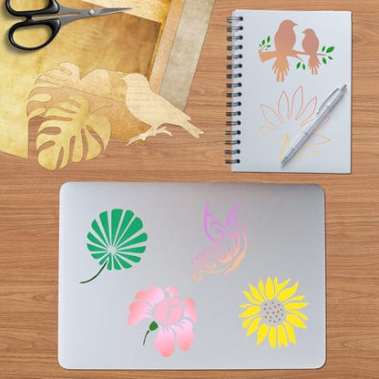 60Pcs Flower Stencils for Painting, Reusable Floral Template - style: Flower B