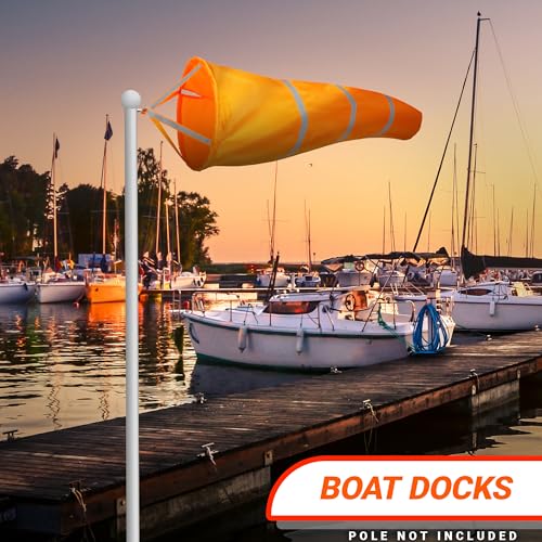 G128 - Orange Windsock Heavy Duty Printed 210D Wind Direction Measurement (Orange 40" 2PK) - color: Orange 40" 2pk
