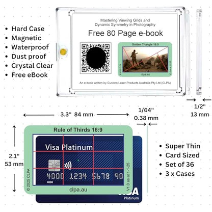 16:9 Directors Viewfinder Set, 12 Layouts, 12 Cards - size: Set - Full 16:9 Only