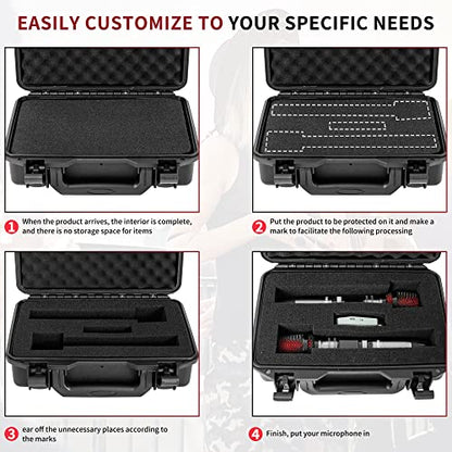 TORIBIO Hard Carrying Case with Foam,Shockproof Storage Box 10.8"x6.5"x2.7" - size: 10.8"x6.5"x2.7"