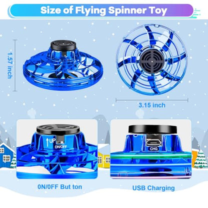 Drone for Kids Flying Toys, 2026 Upgrade LED Fidget Spinner (Navy, Plastic)
