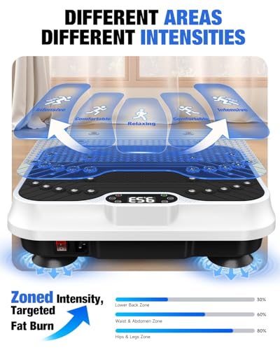 Bigzzia Vibration Plate Exercise Machine for Lymphatic Drainage & Fitness - color: White