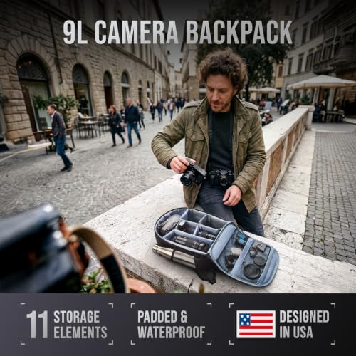 9L Camera Backpack for DSLR & Mirrorless Cameras, Laptop & Tripod