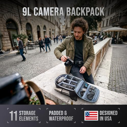 9L Camera Backpack for DSLR & Mirrorless Cameras, Laptop & Tripod