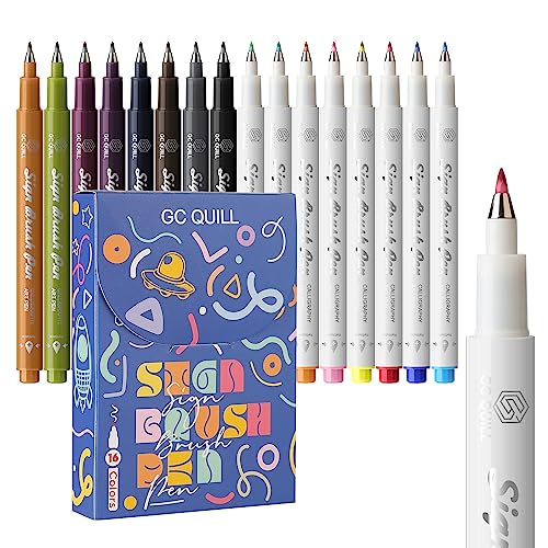 Fudenosuke Brush Pen - 16 Colors Calligraphy Brush Pens for Hand Lettering, Calligraphy, Drawing, Writing, Journaling GC-SB16