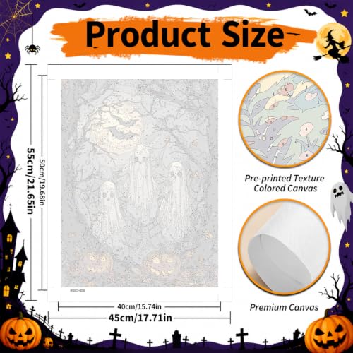 SUJINMEI Ghosts Paint by Numbers Kit for Adults Without Frame 16X20 inch - color: MT23072-US
