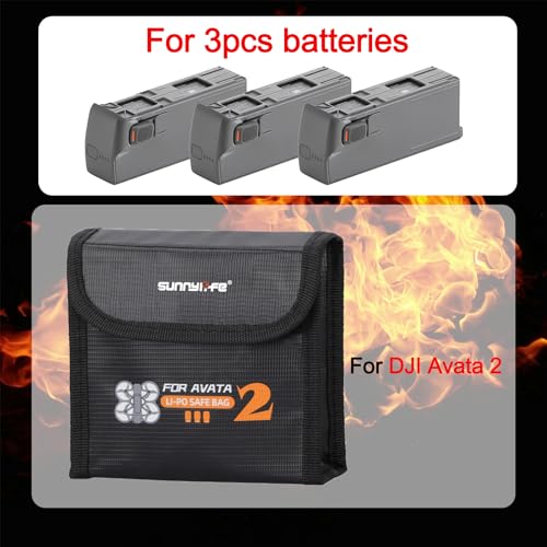 Lipo Battery Bag for DJI Avata 2 Battery Storage - for 3 Batteries - size: For 3pcs Batteries