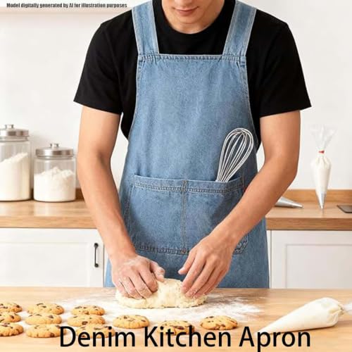 Adult Cross Back Apron, Stain Resistant Cotton Apron with Pockets ﻿ - color: C