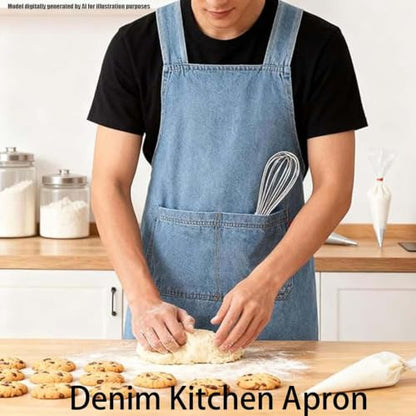 Adult Cross Back Apron, Stain Resistant Cotton Apron with Pockets ﻿ - color: B
