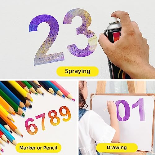 17 Inch Large Number Stencils - Reusable Plastic Digital Stencils for Cake, Address, Painting - size: 17 Inch