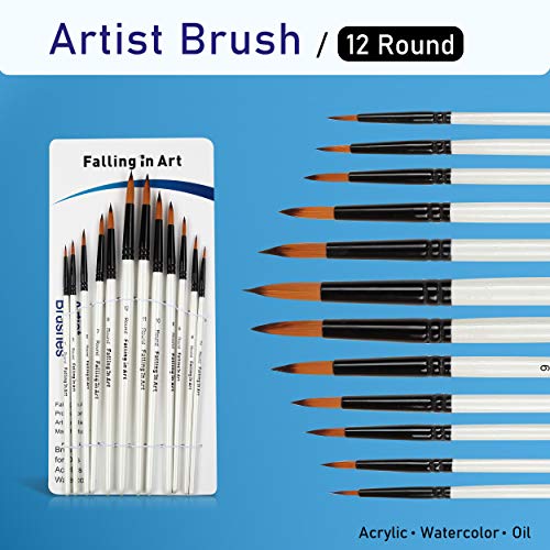 Falling in Art 48 PCS Painting Brushes Sets, Artist Paintbrushes - style: 48 PCS Brush Set
