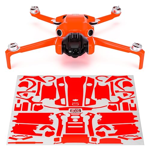 WRAPGRADE Skin Stickers Compatible with DJI Mini 4 Pro | Full Wrap (Neon Orange) - color: Neon Orange