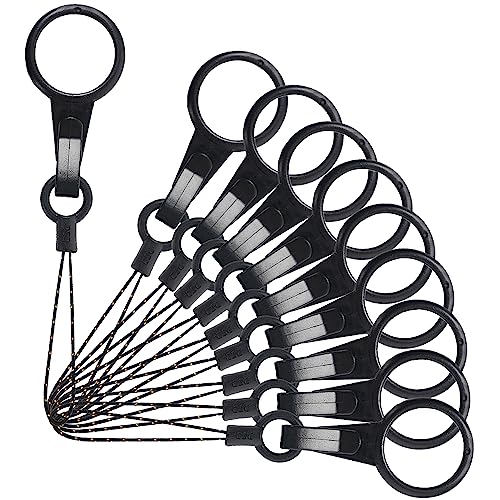YOUOWO 10Pcs Black Lanyards Finger Ring Plastic Strap Detachable - color: 10 Pcs Finger Ring Plastic Lanyard