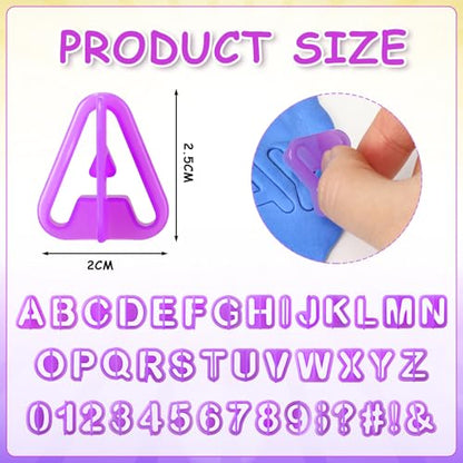 Briwooody 40 Pcs Concrete Letter Press Stamps Traditional Uppercase Letters and Numbers Stamps for Clay, Stone