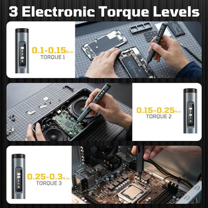 3.7V Mini Electric Screwdriver 62in1 Precision Kit for Phone Laptop - color: 62-in-1-grey