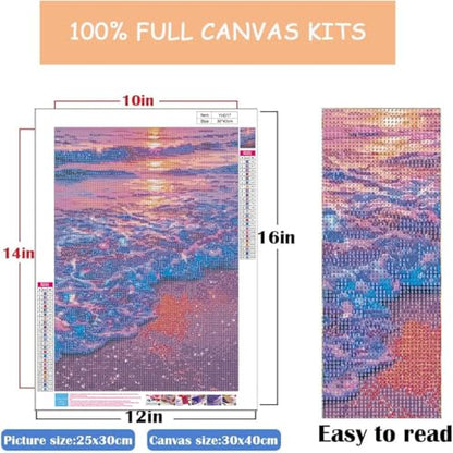 WUSARPLY Beach Scenery Diamond Painting Kits for Beginner Adults - color: YH017