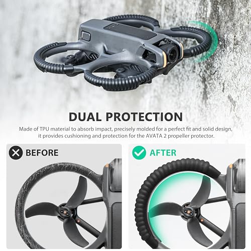STARTRC Avata 2 Propeller Guard Protector for DJI Avata 2 Drone Protective Bumper Anti-Collision Shockproof Prop Protector for DJI Avata 2 Fly More Combo Accessories, black