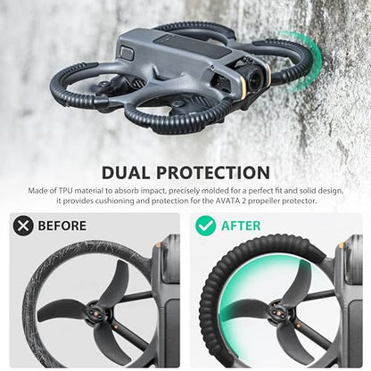 STARTRC Avata 2 Propeller Guard Protector for DJI Avata 2 Drone Protective Bumper Anti-Collision Shockproof Prop Protector for DJI Avata 2 Fly More Combo Accessories, black