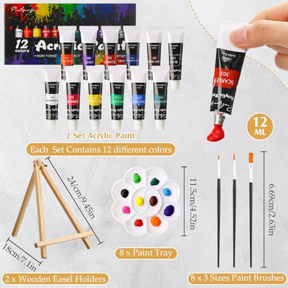 Cholemy 36 Pcs Paint and Sip Kit Gift for Adults 8''x10'',Charming Lady - style: Charming Lady