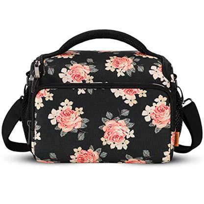 DOMISO Camera Bag Case Waterproof Anti-shock Shoulder Bag, Flower - color: Flower