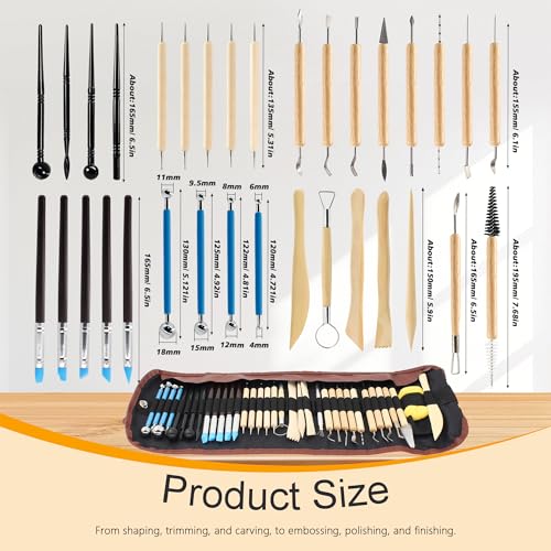 SHRJ 36Pcs Clay Tools Kit for Pottery Sculpting Carving Modeling