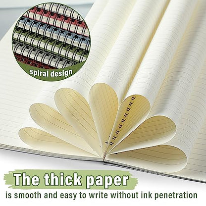 Fuutreo 6 Pack Spiral Notebook 10.5x7.45 Notebook,Fresh,Morandi - color: Fresh