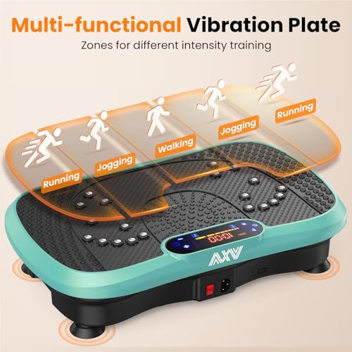 AXV Vibration Plate Exercise Machine Fitness Platform Body Vibrating Board - color: SLIM.GREEN