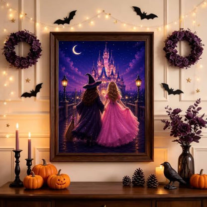 Diamond Art Kits for Adults,Princess and Witch Castle Diamond Painting - color: HS048-1