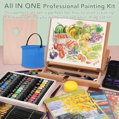ESRICH 141PCS Deluxe Painting Set, Painting Supplies with 84 Paint