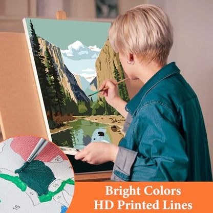 6 Pack Paint by Numbers Kit for Adults Beginner National Park 8x12 Inch - color: LKOP6P-1