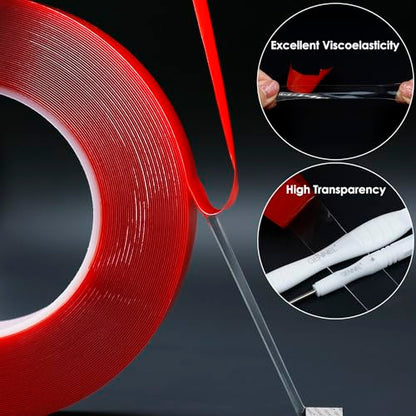 3mm x 15M (0.12in x 49ft) Clear Double Sided Tape, Mounting Tape - size: 3mm
